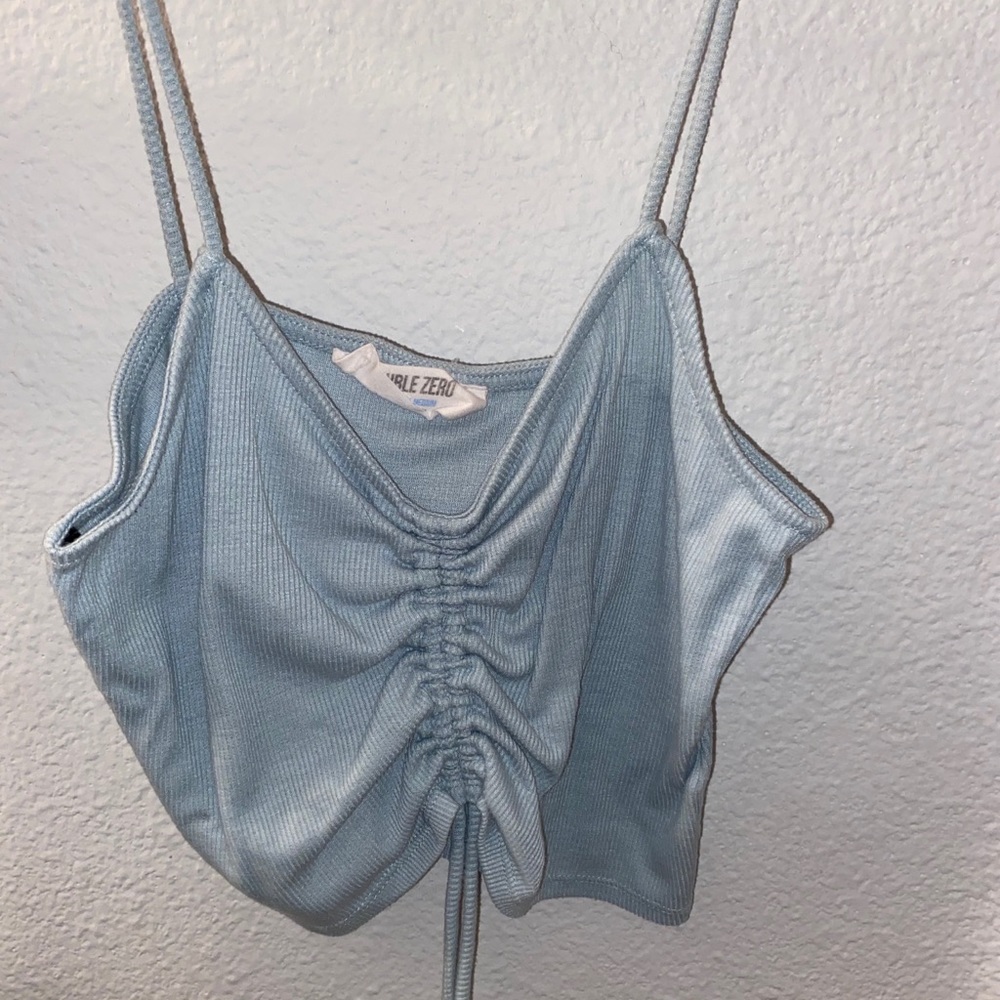 Blue crop top & yellow bodysuit